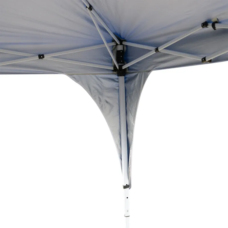 Outsunny 10'x10' Easy Pop-Up Party Tent 2 Tire Top Outdoor Activity Gazebo Canopy Sun Shade Fair Event Instant Shelter Vented Roof w/ Carrying Bag Blue