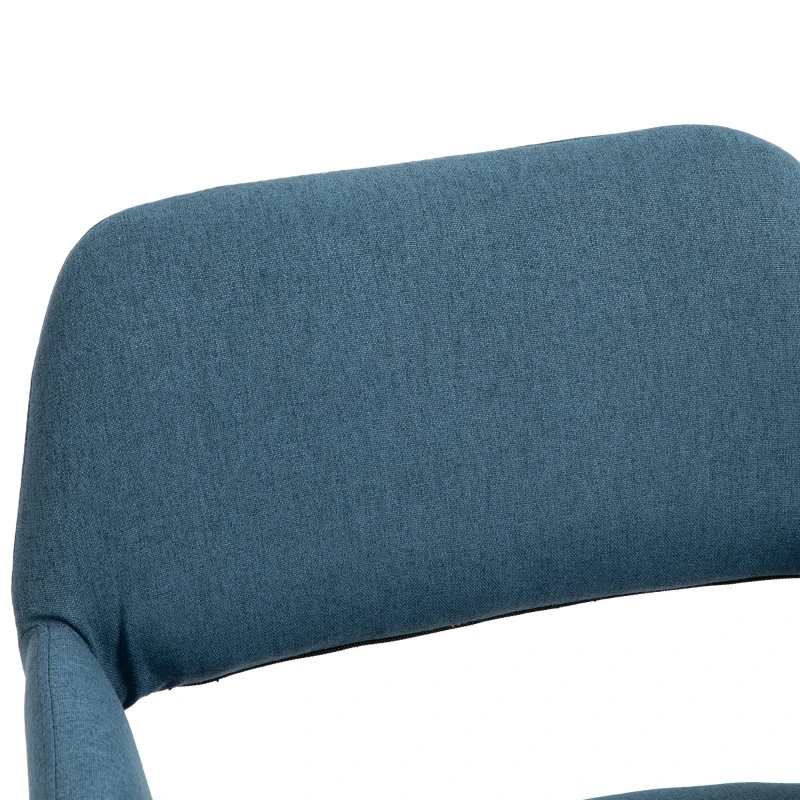 HOMCOM Dining Chairs Set of 2 Home Modern Accent Armchair for Bedroom Living Room with Fabric Surface and Solid Wood Legs, Blue