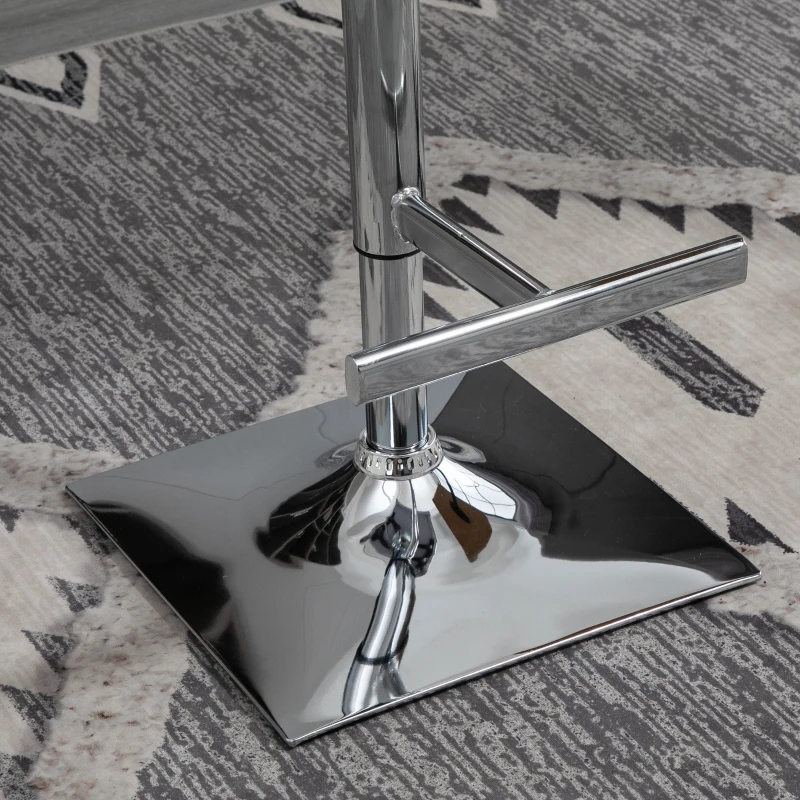 HOMCOM Modern Adjustable Bar Stool Pub Chair, Swivel Dining Stool with Gas Lift, Steel Base, Breathable Fabric Seat for Kitchen Island Counter, White