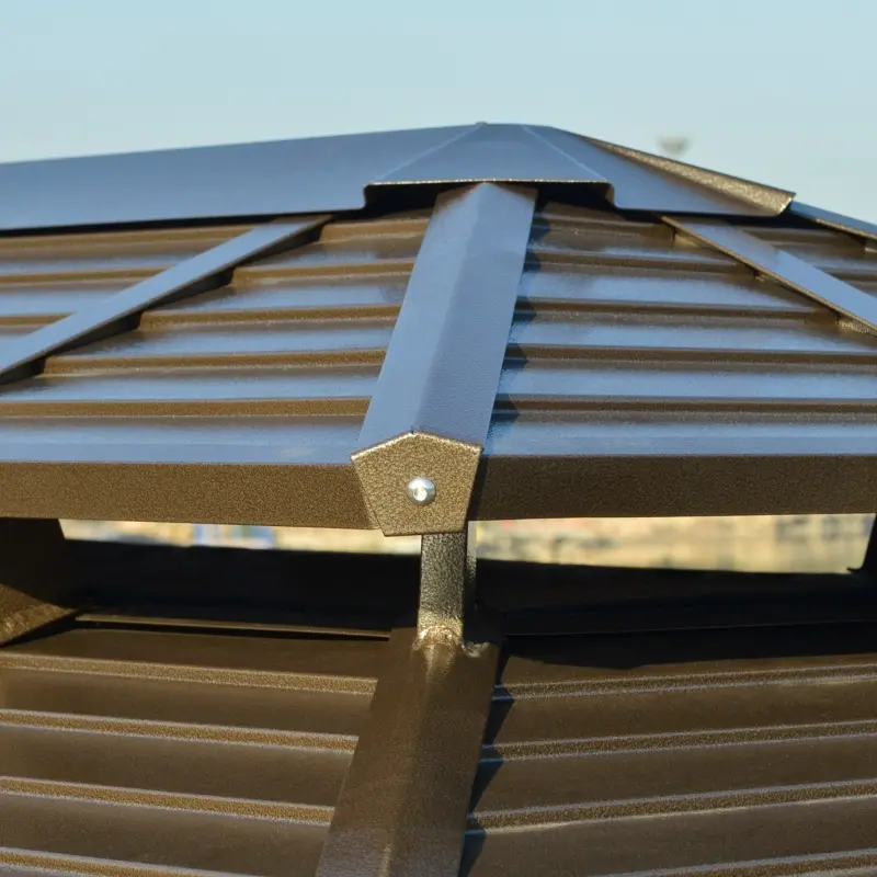 Outsunny 10' x 12' Hardtop Gazebo with Metal Roof, Aluminum Frame & Sidewalls, Outdoor Shelter for Patio and Garden