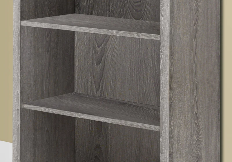 Monarch 48"H Contemporary Hollow-Core Bookcase with Adjustable Shelves - Dark Taupe