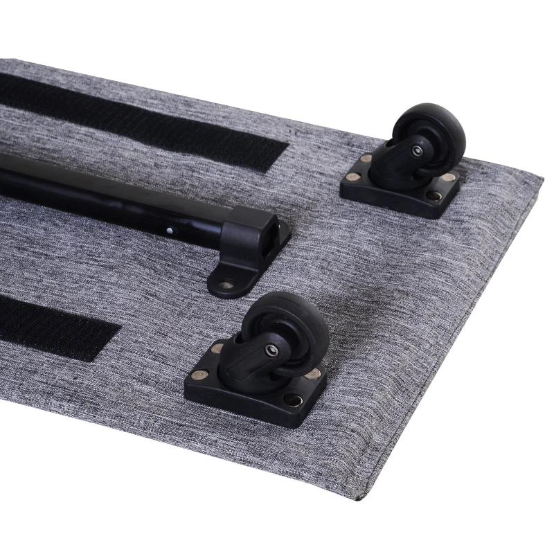 PawHut Foldable Pet Travel Carrier with Wheels, Oxford Fabric Aluminum, Small to Medium Cats and Dogs, Grey and White