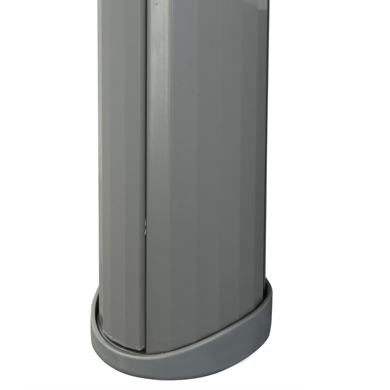 Outsunny 10' Retractable Folding Patio Privacy Side Awning with 50+ UV Protection, 2 Wall Brackets, & Polyester, White