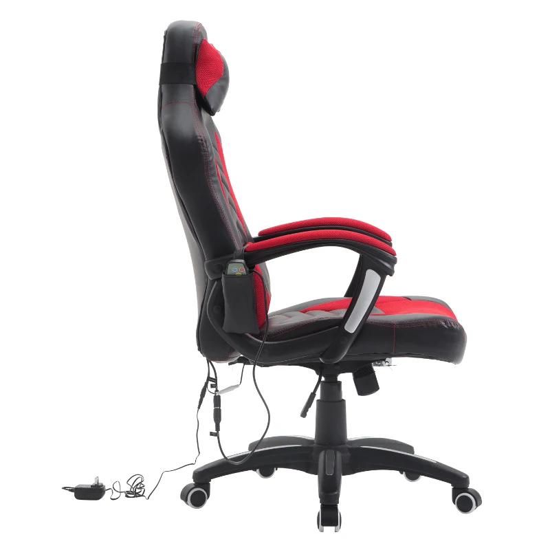 HOMCOM Ergonomic Massage Office Chair Heated Vibrating Swivel Computer Seat with Pillow and Lumbar Support