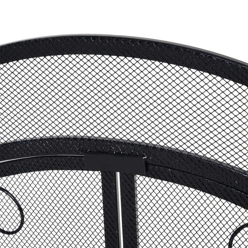 HOMCOM Safety Fireplace Screen Protector with Decorative Scroll Design, 2 Magnetic Doors and Steel Frame, 44" x 33", Black