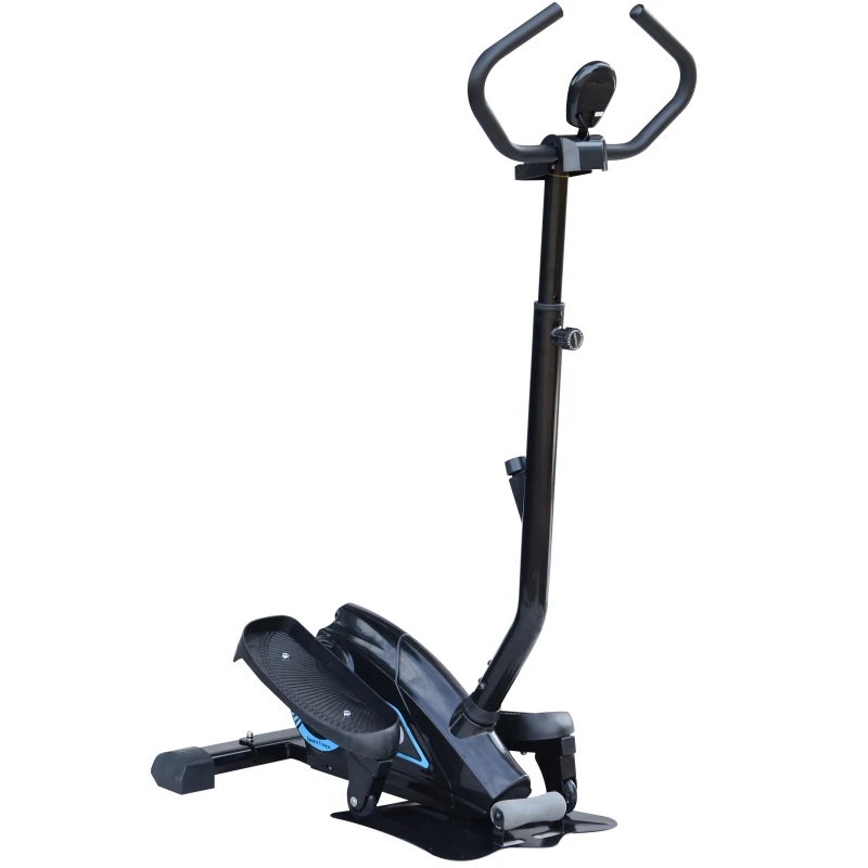 Soozier Magnetic Stepper Elliptical Machine with Adjustable Handlebar Cardio Workout Glider Trainer w/ LCD Monitor