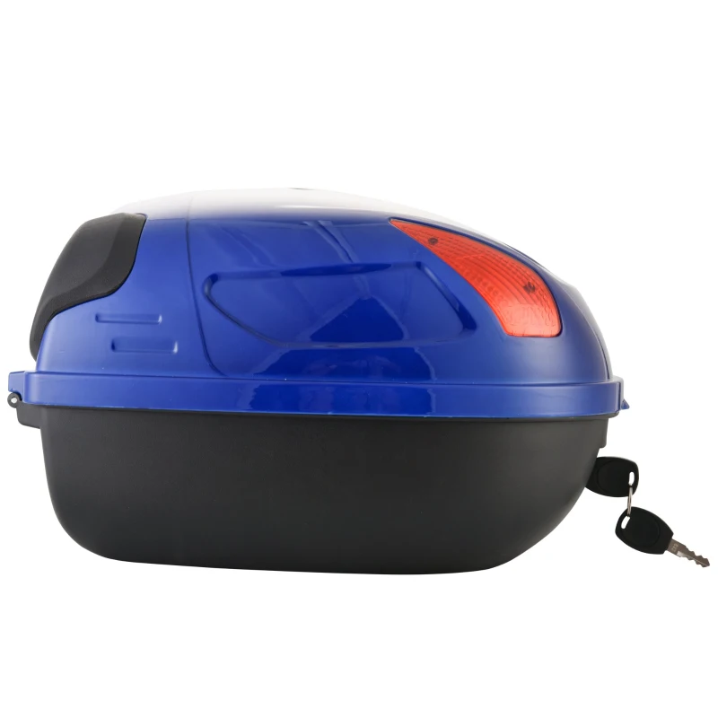 HOMCOM Motorcycle Trunk Tour Tail Box Luggage Storage Case  17L Capacity