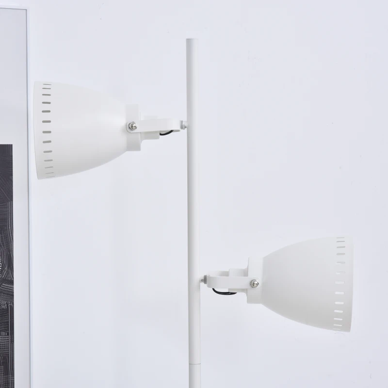 HOMCOM Modern Tree Shape Floor Lamp with 2 Adjustable Lights Round Base Home