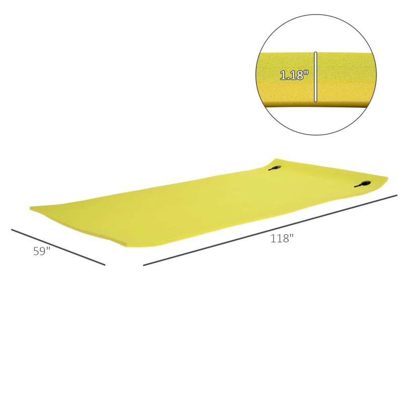 Soozier 10' x 5' ft Roll-Up Pool Float Pad for Lakes, Oceans & Pools, Water Mat for Relaxing & Recreation - Yellow