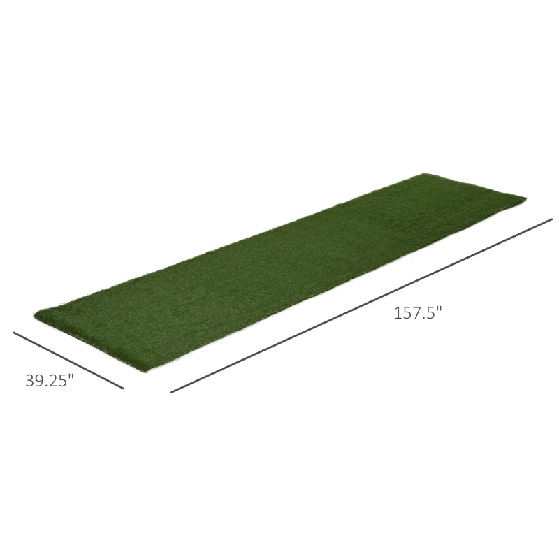 Outsunny 13.1' x 3.3' Artificial Grass Carpet Garden Synthetic Turf Outdoor Fake Grass Mat Lawn with 35mm Pile Height Drain Holes