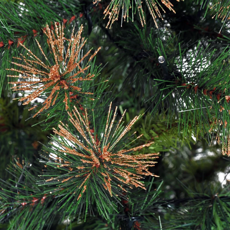 HOMCOM 6ft Decorated Pre-Lit Christmas Tree 200 Clear Lights w/ Stand