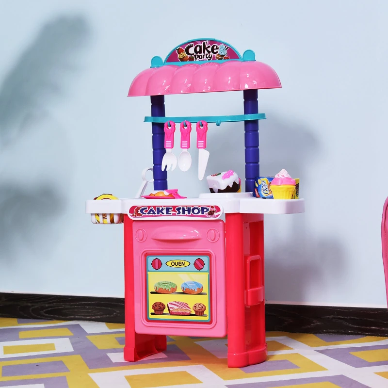 HOMCOM 20 Piece Pretend Play Kitchen and Oven Set