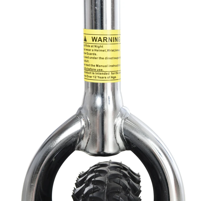 Soozier Professional Unicycle 20" Chrome Plated Pneumatic Wheel Uni-Cycle with Adjustable Height Free Stand  Cycling Black