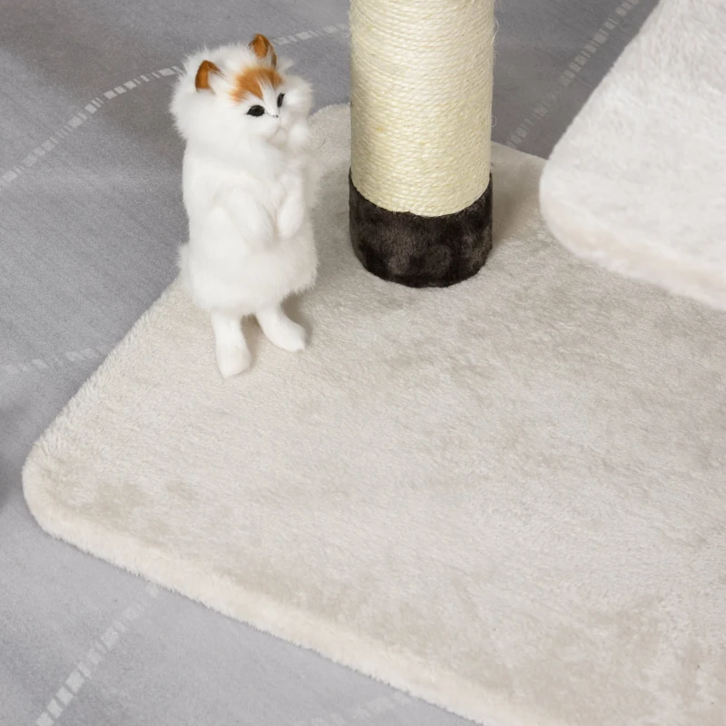 PawHut 47.75" Luxury Plush Cat Tree Activity Tower with Sisal Scratching Posts, Elevated Perches & a  Roomy Condo