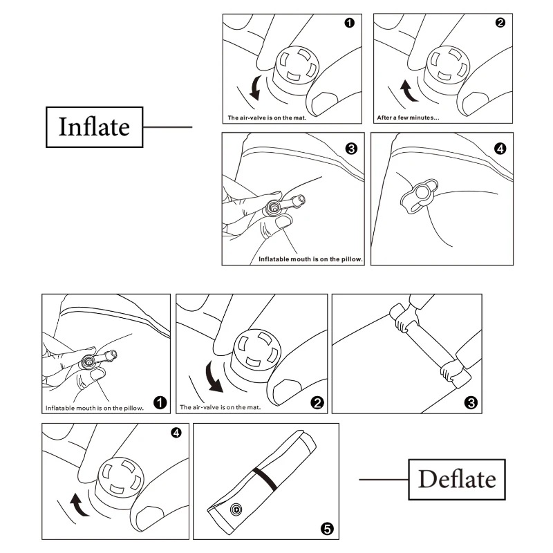 Outsunny 2-Person Outdoor Self-Inflating Camp Pad Air Mat Mattress Sleeping Pad with Pillows for Camping, Backpacking, Tents
