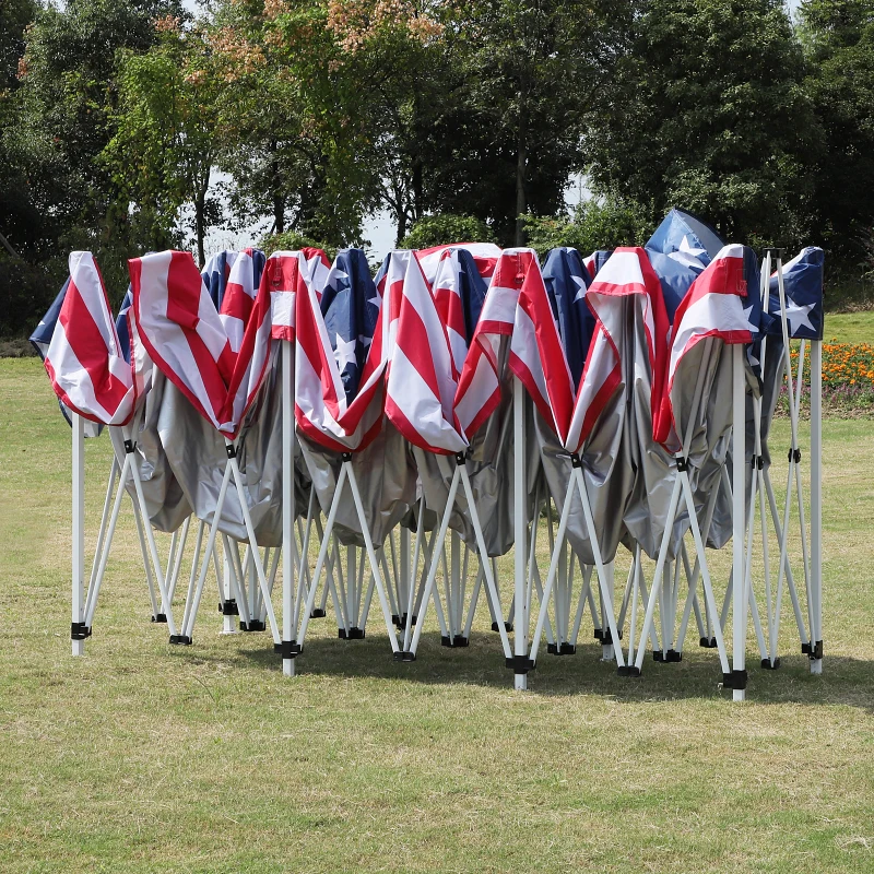 Outsunny 29' x 10' Pop Up Canopy Party Wedding Event Tent with Carrying Case - American Flag