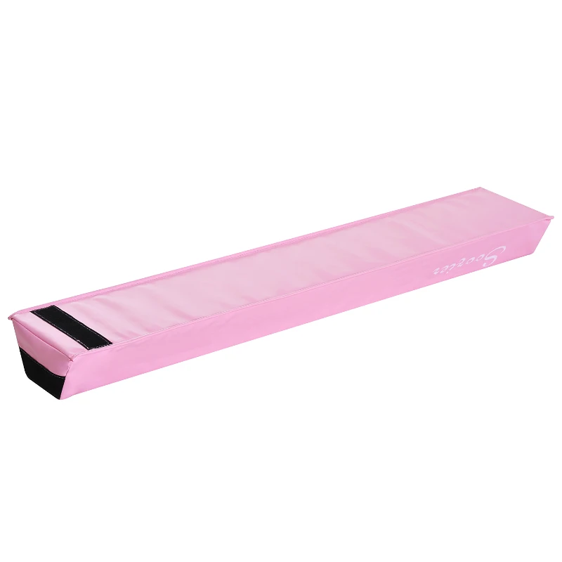 Soozier 4FT Sectional Floor Balance Beam Foam Gymnastic Training Low Height Beam for Kids Home Gym Pink