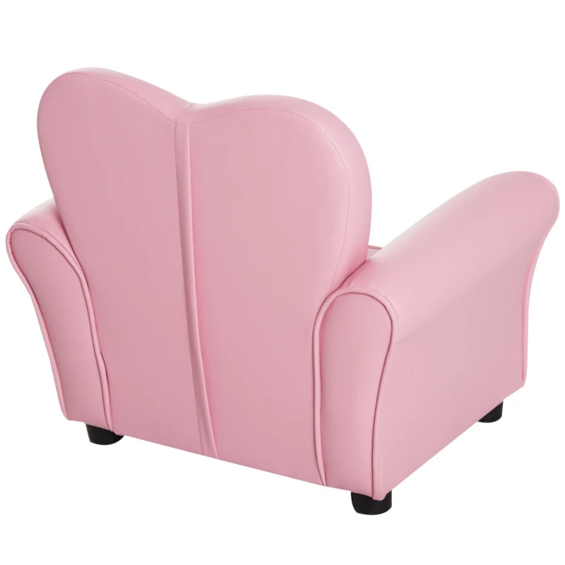 Qaba Kids Sofa Toddler Tufted Upholstered Sofa Chair Princess Couch Furniture with Diamond Decoration for Preschool Child, Pink