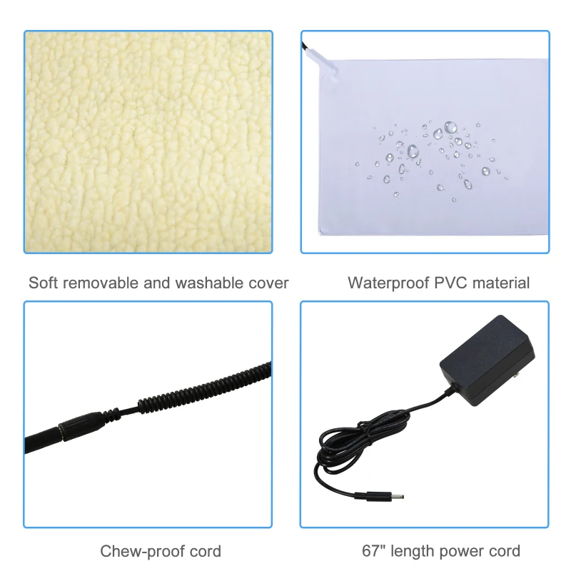 PawHut Heated Cat House Condo, Foldable Enclosed Pet House with Heating Pad for Cats or Small Dogs, Use for Indoor or Covered Outdoor Areas, Log Cabin Design