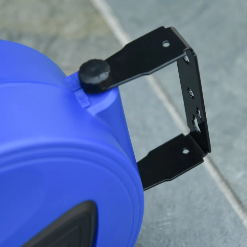 DURHAND 66ft Retractable Extension Cord Reel, Portable Power Cord with Triple Tap Connector Automatic Retract Ceiling Wall Mount Garage Garden, Blue