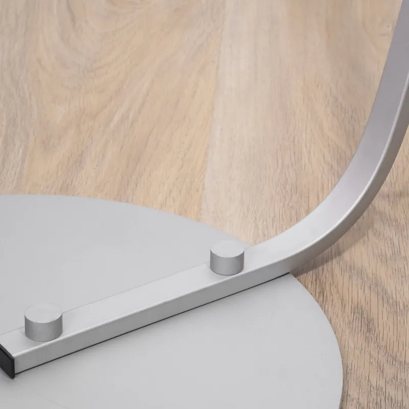 HOMCOM Arched Floor Lamp, Modern Standing Lamp with Foot Switch & Metal Base, Corner Reading Lamps Tall Pole Light for Office Bedroom Living Room, White