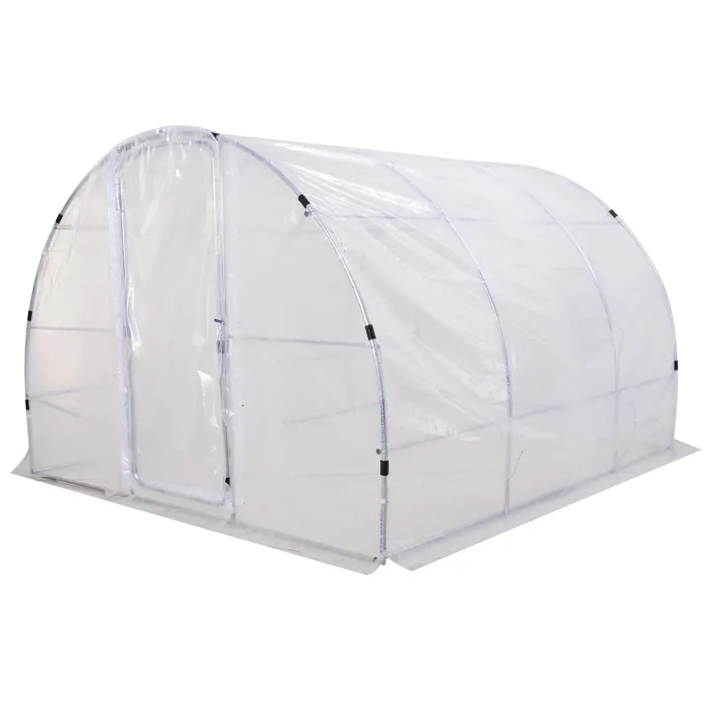 Outsunny Outdoor Portable Polytunnel Greenhouse w/ PE Cover Walk-In