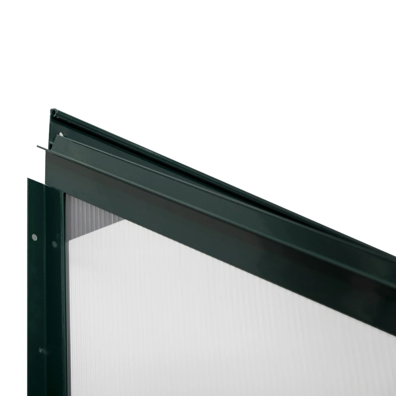 Outsunny Walk-In Garden Greenhouse Aluminum Polycarbonate with Roof Vent for Plants Herbs Vegetables 8' x 4' x 7' Green