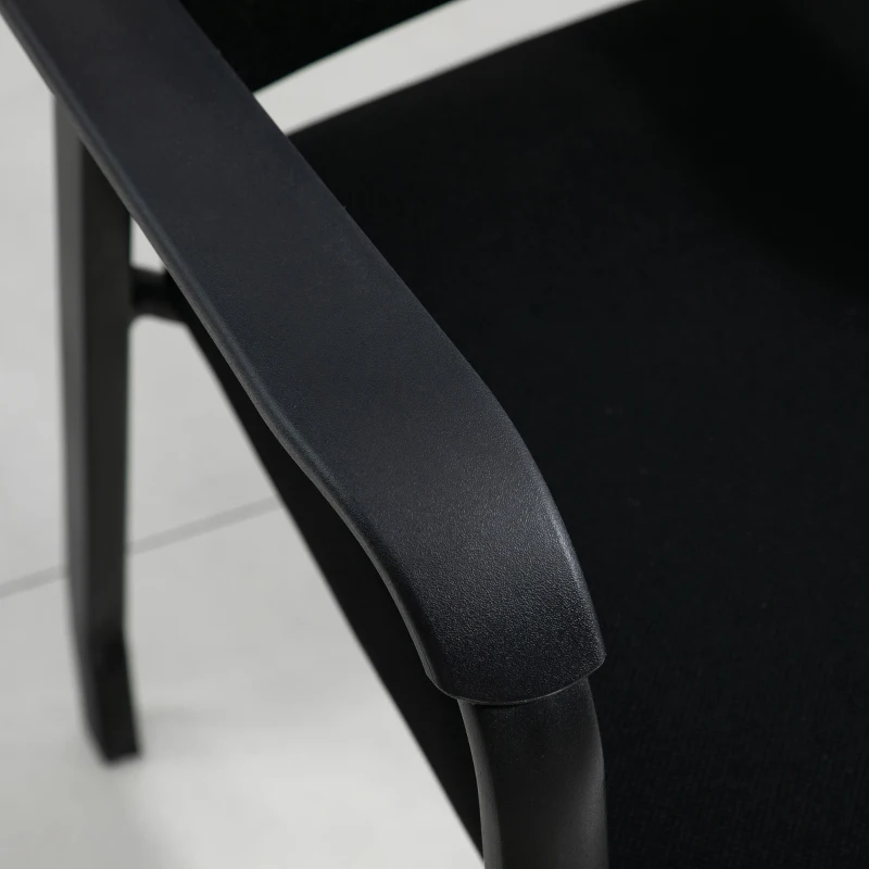 Vinsetto Stackable Meeting Chair Ergonomic Curved Mesh Fabric Backrest w/ Armrest  Black