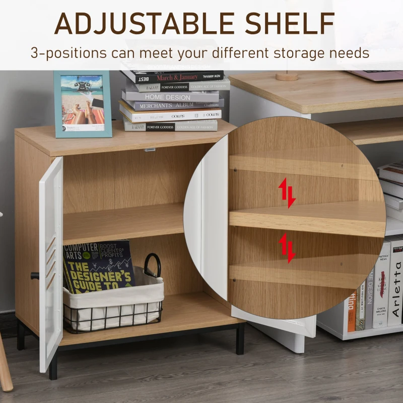 Vinsetto File Cabinet Metal and Wood Under Desk Lateral Filing Cabinet Shelf Adjustable