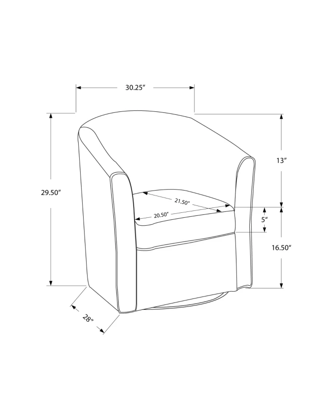Monarch Transitional Style Upholstered Velvet-Look Swivel Accent Chair - Black