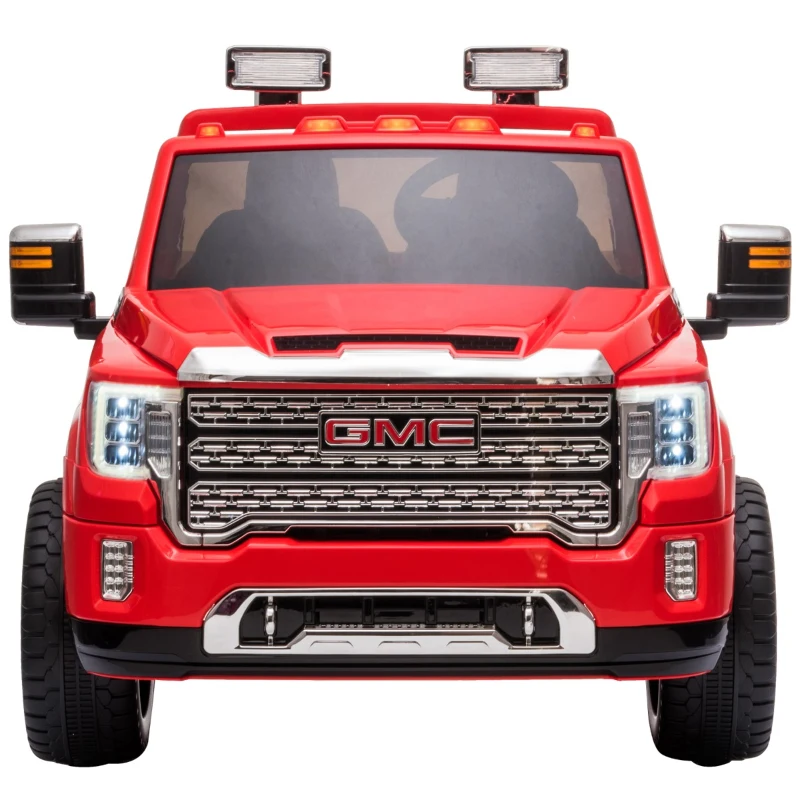 Aosom 12V GMC Sierra HD Battery Kids Ride On Car with Remote Control, Bright Headlights, & Working Suspension, Red