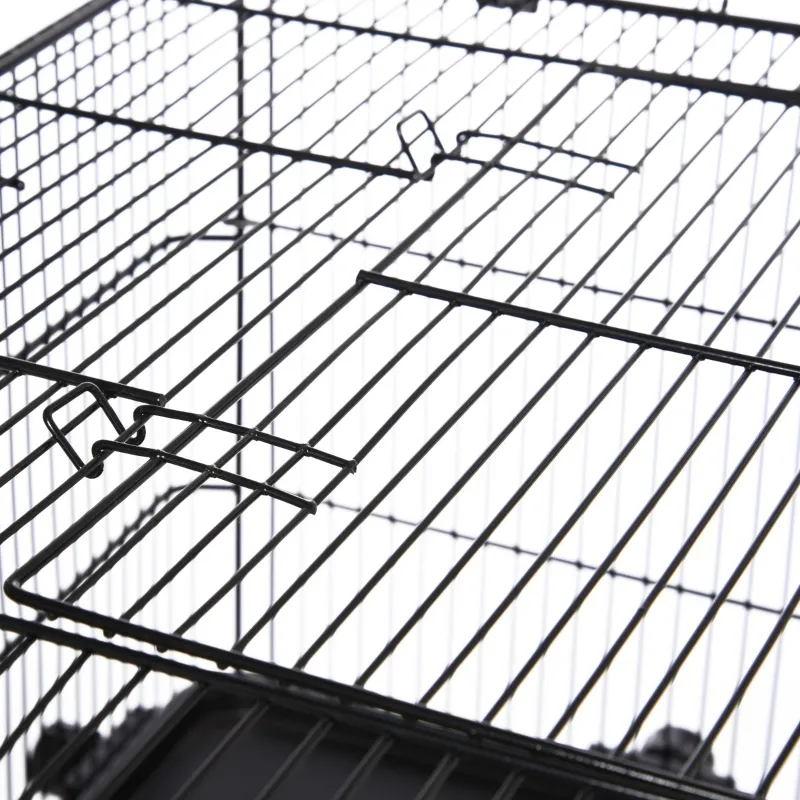 PawHut Spacious Rolling Small Animal Cage, Rabbit Pet Play House with Platform Ramp, Ideal for Indoor Play & Comfort