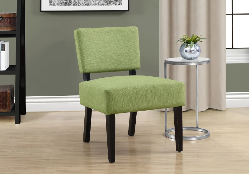 Monarch Contemporary Upholstered Accent Armless Slipper Chair - Lime Green