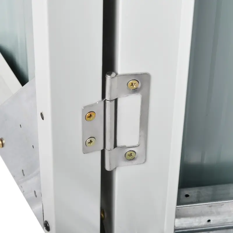 Outsunny 3.5' x 6' Lean to Garden Storage Shed, Outdoor Metal Tool House with Lockable Door Vents for Backyard Patio Lawn, Gray