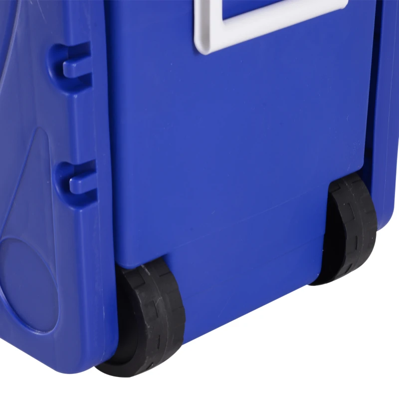 Outsunny 28L Cooler Box Folding Picnic Table Chair Set Outdoor Freezer and Foldable Table and 2 Chairs For Garden Camping Hiking Picnic Blue