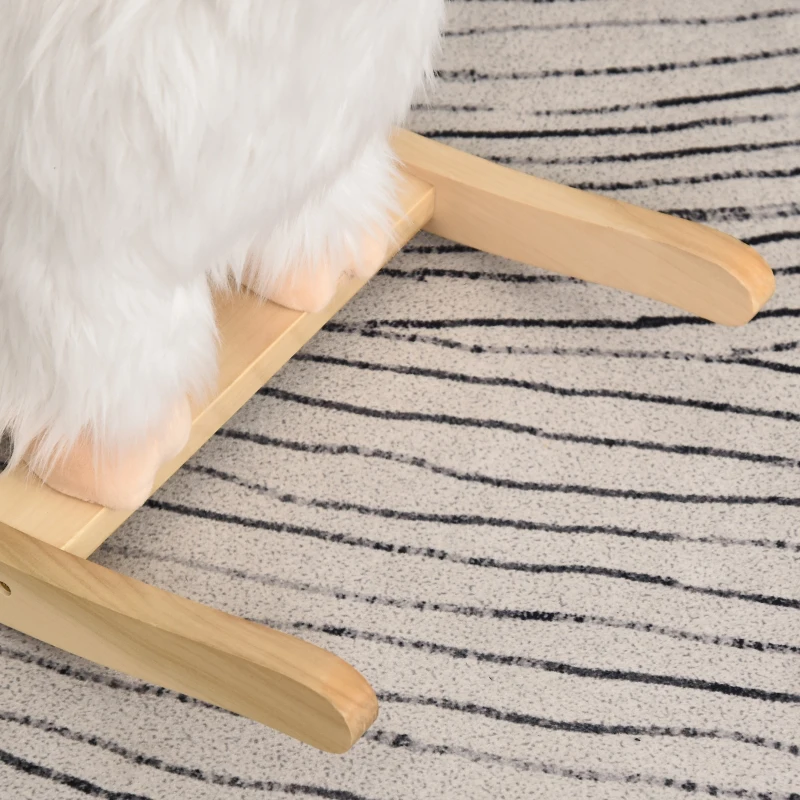 Qaba Kids Ride On Rocking Horse Sheep Style with Handle Grip Saddle Traditional Toy Gift for Children 18-36 Months Rocking Toy for Toddler White