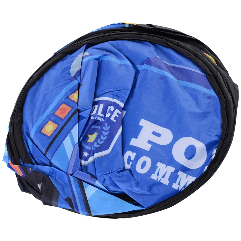 Qaba Kids Police Car Play Tent w/ top opening Pop-up Foldable Blue