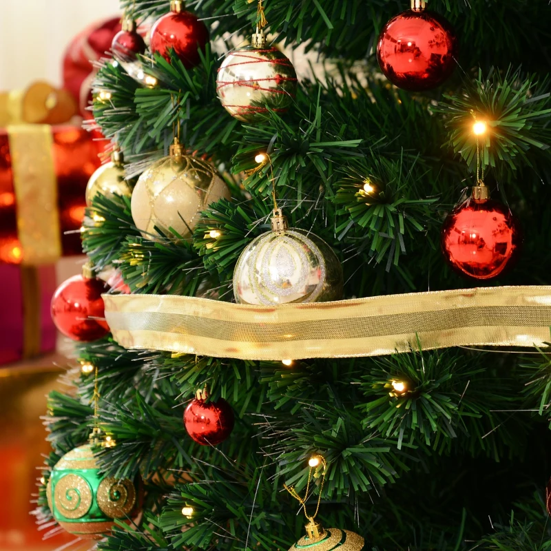 HOMCOM 7ft Tall Pre-Lit Artificial Fiber Optic LED Lighted Christmas Tree