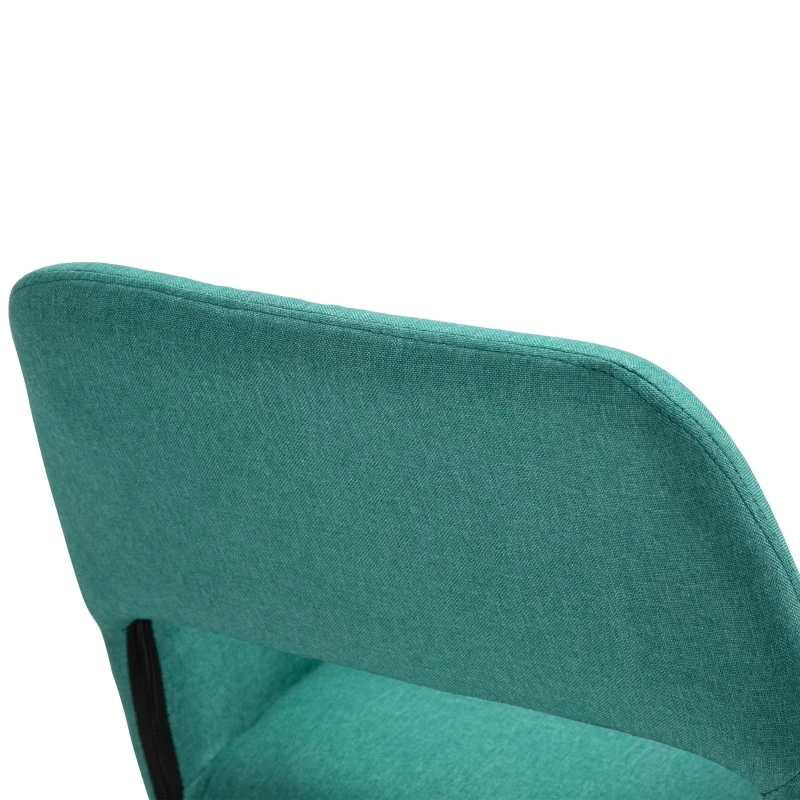 HOMCOM Dining Chairs Set of 2 Home Modern Accent Armchair for Bedroom Living Room with Fabric Surface and Solid Wood Legs, Green