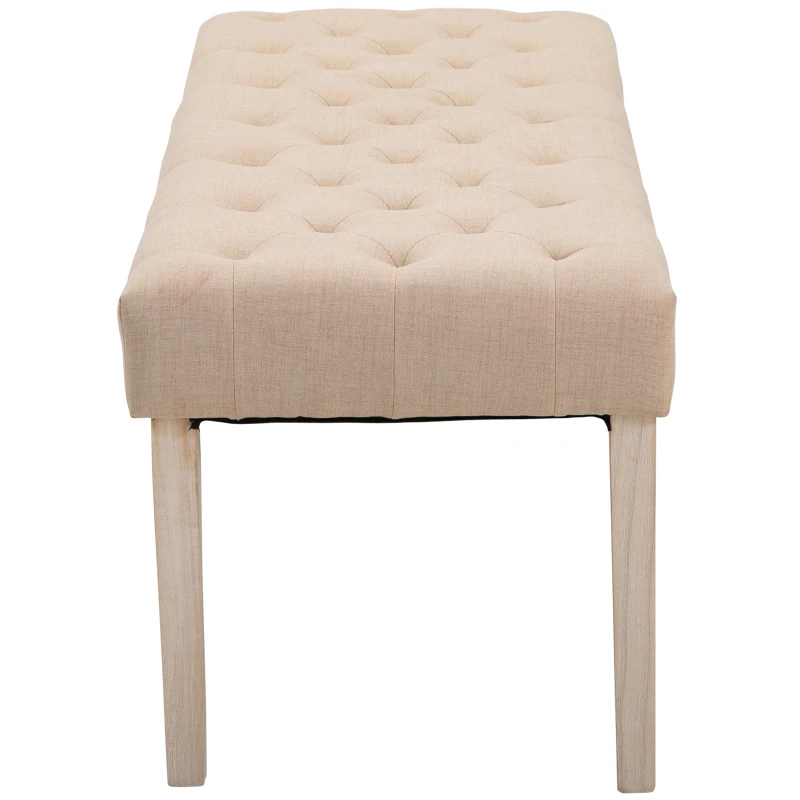 HOMCOM Modern Simplicity Household Bed End Footstool with Soft Sponge Cushion  52" W  Beige