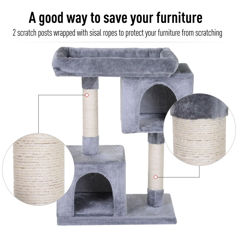 PawHut Multi-Level Cat Tree with Sisal-Covered Scratching Posts Large Perch