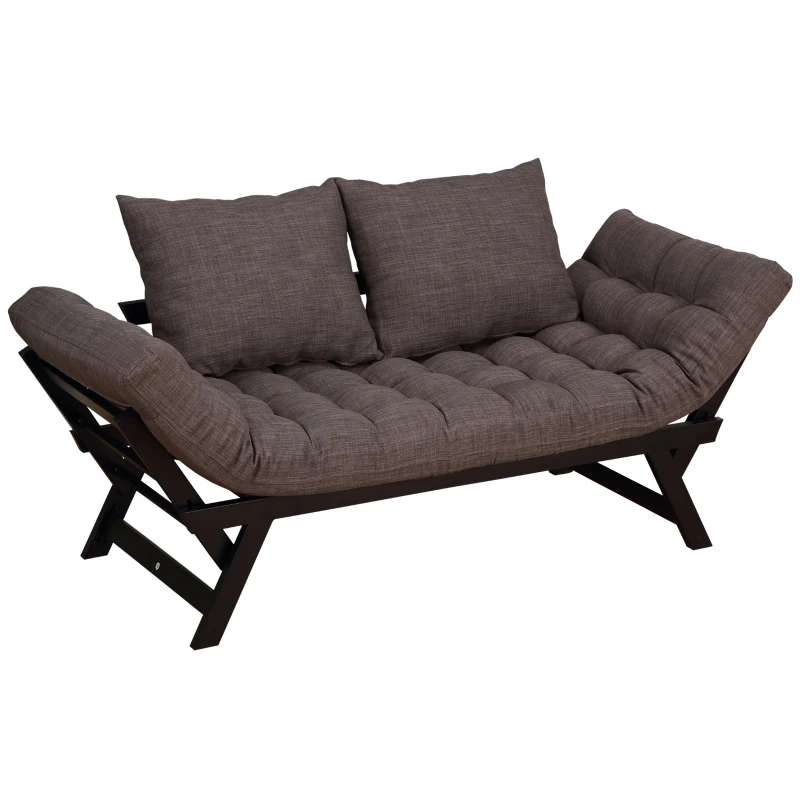 HOMCOM Sofa Bed 3-in-1 3-Position Dark Grey