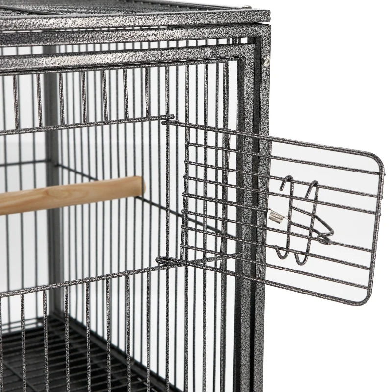 PawHut 22" Bird Carrier Cage Parrot Macaw Travel Cage Portable Elevated Aviary House with Feeding Bowls