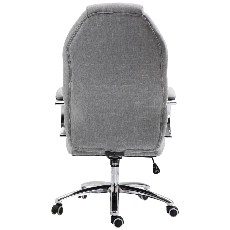Vinsetto Office Chair Ergonomic Design Linen Surface Foam Padded w/ Adjustable Height & Armrest Gray