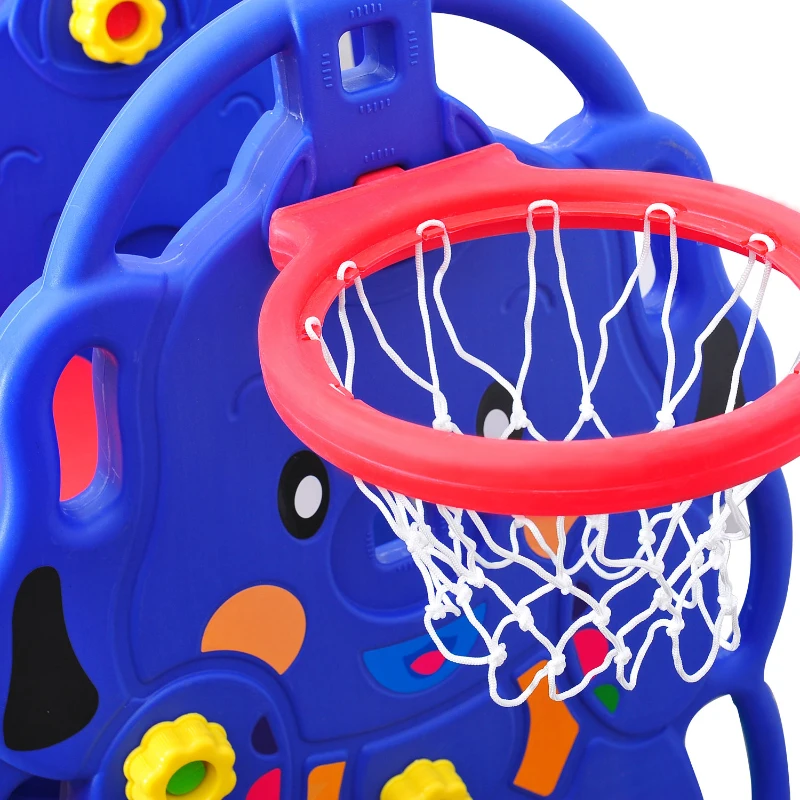 Qaba Sturdy Playground Set - Indoor/Outdoor - Blue/Red - Ages 2-7
