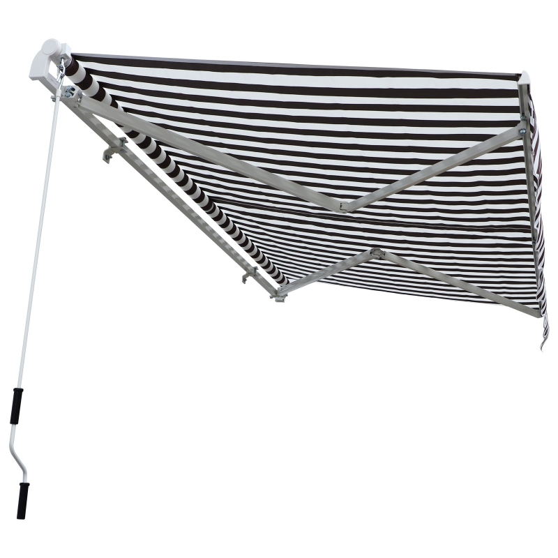 Outsunny 10'x8' Retractable Sun Shade Patio/Window Awning - Polyester Fabric