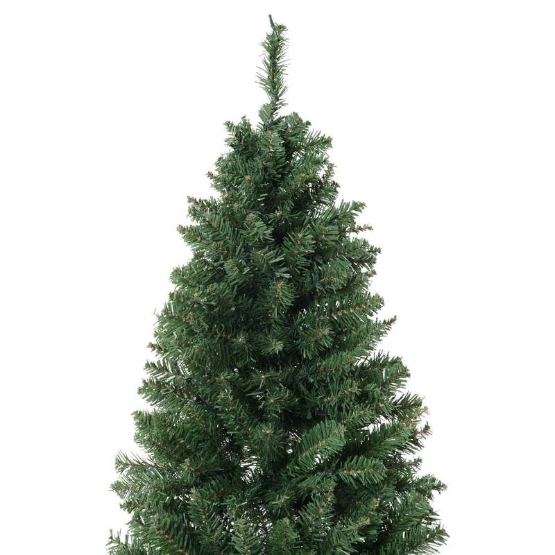 HOMCOM 7.5ft Tall Pre-Lit Slim Douglas Fir Artificial Christmas Tree with Realistic Branches, 350 Warm White LED Lights and 1075 Tips