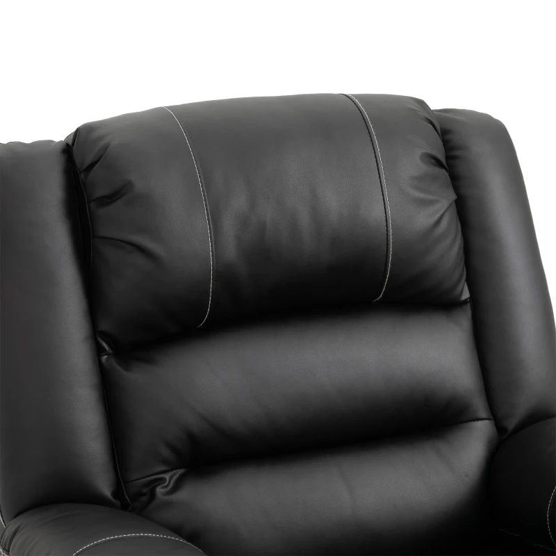 HOMCOM Vibrating Massage PU Leather Recliner Chair, Footrest with Remote Control, and 8 Massaging Points, Black