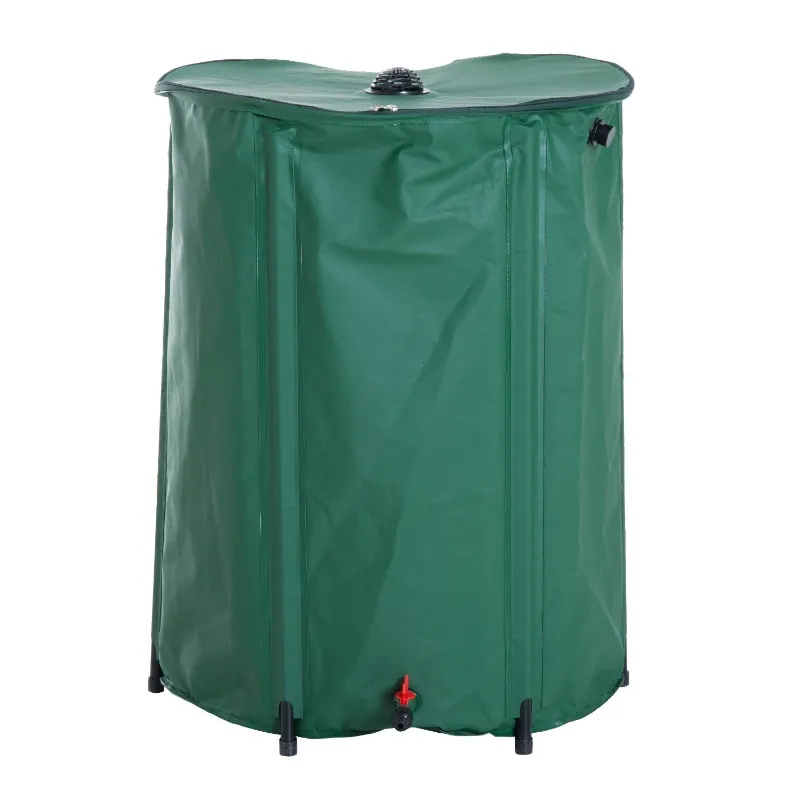 Outsunny 80 Gallon Rainwater Harvesting System Collection Tank with Collapsible Runoff