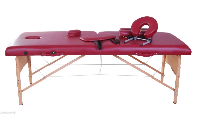 Soozier 91-Inch Portable Massage Table Spa Bed 2 Fold Thick and High Density Foam Red Plus Carrying Bag
